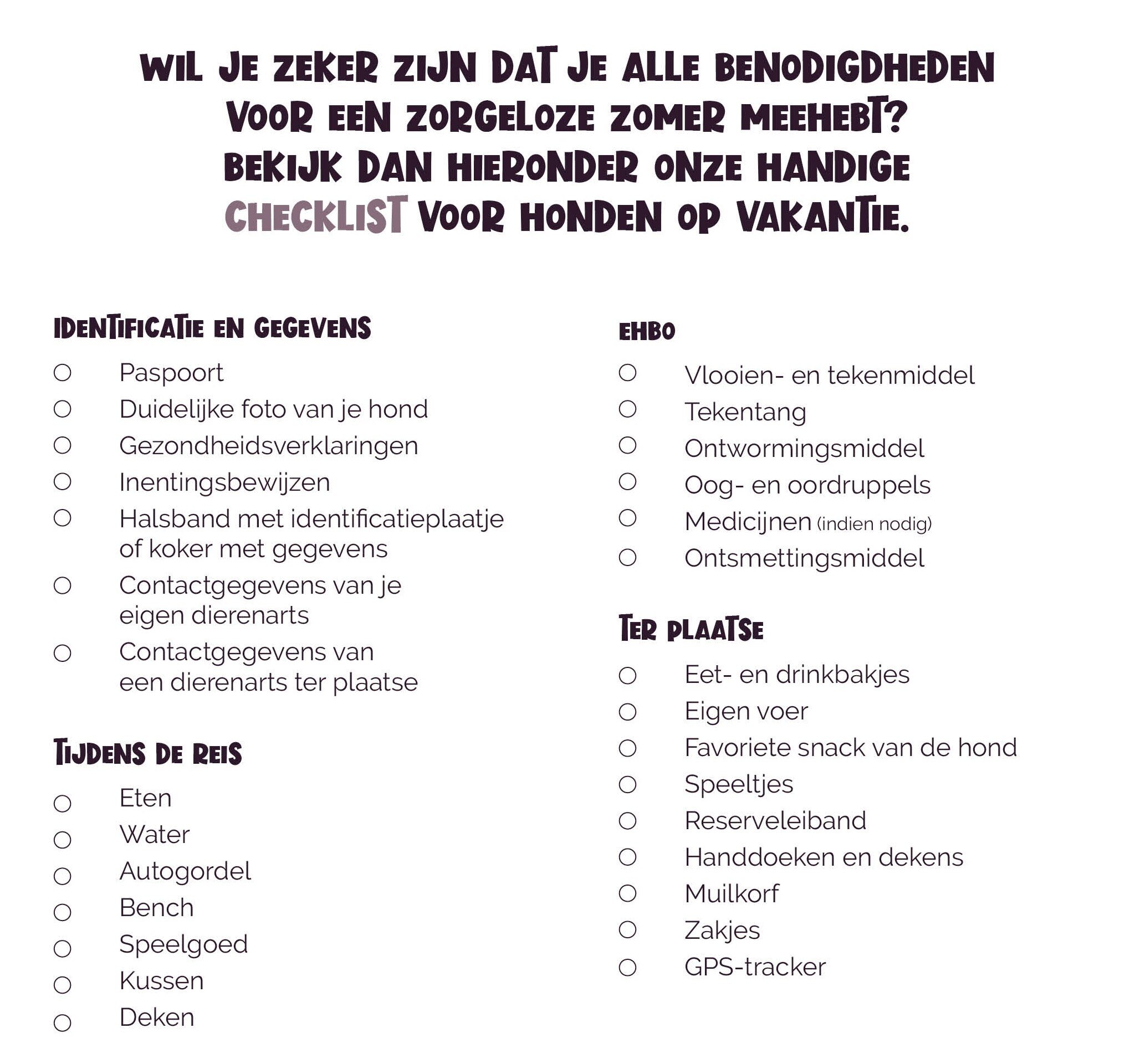 checklist-honden